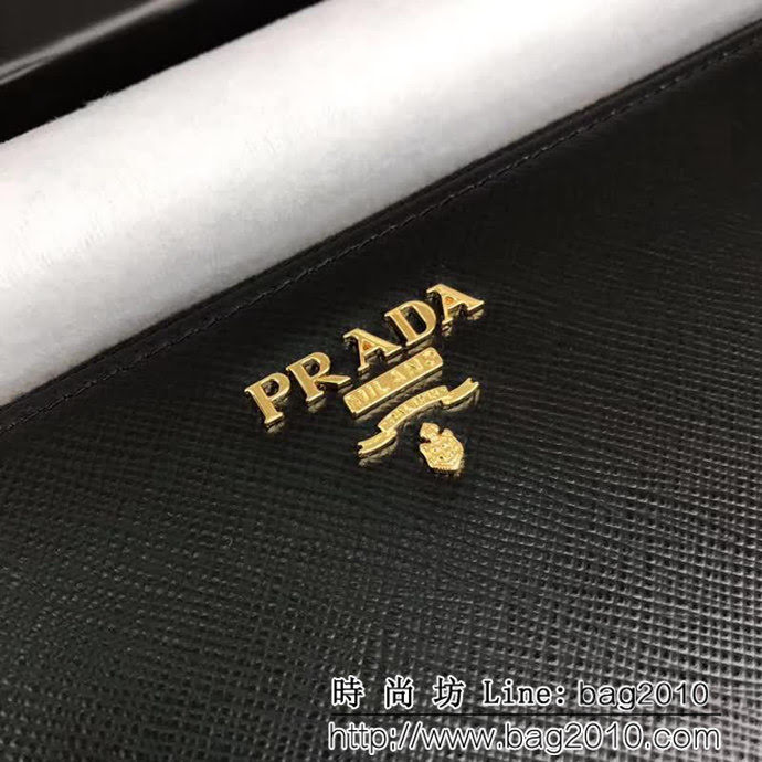 PRADA普拉達 經典款 十字紋牛皮 大號單拉鏈錢包 1M1188 DD1836